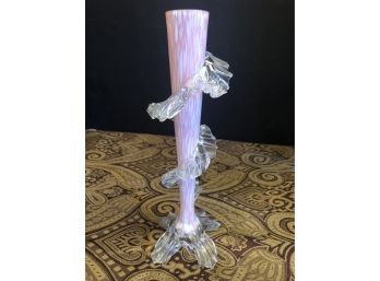 Pink Art Glass Bud Vase