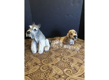 Two Resin Dog Statues