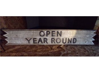 Vintage Wood Open Year Round Sign