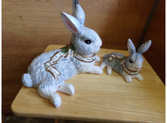 Two Ceramic Bunnies