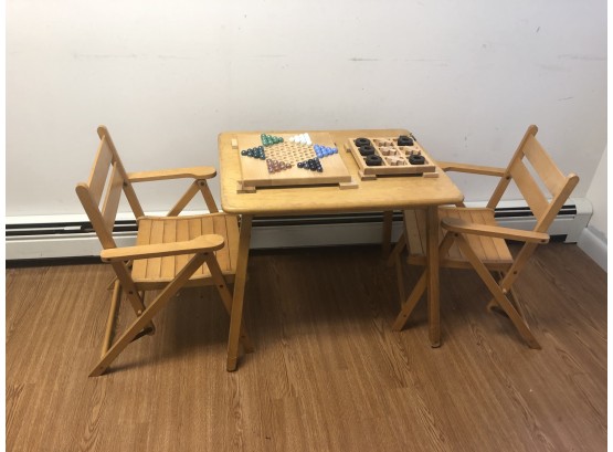 Childs Wood Desk & Chairs