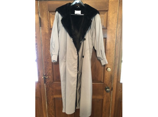 Jones New York Fur Lined Raincoat