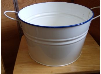 14' White Metal Bucket