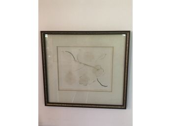 Signed Flower Etching