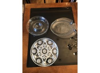 3pc Glass Serving Platters