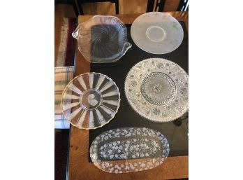 5pc Glass Serving Platters