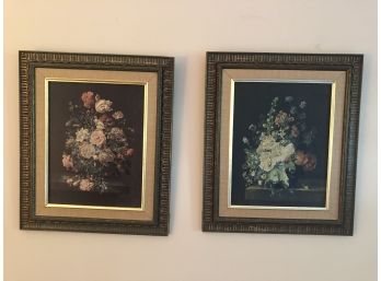 Two Framed Flower Prints