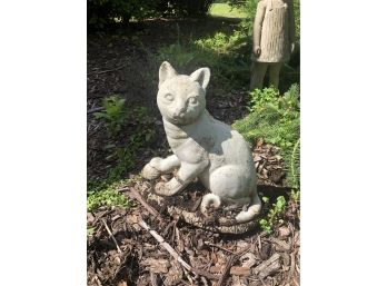 Cement Cat Garden Statue