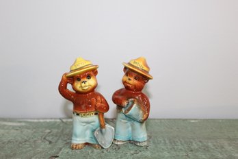 Vintage Smokey The Bear Salt And Pepper Shakers-made In Japan, 3.75' Tall