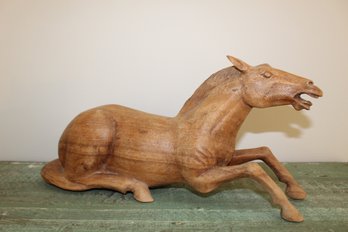 Vintage Hand Carved Wooden Stallion
