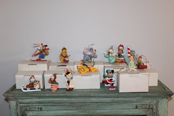 Vintage Disney Ornaments, 1980s, Collection Of Mickey & Friends Christmas Ornaments
