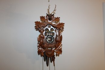 Vintage Hunting Scene Cuckoo Clock-West Germany