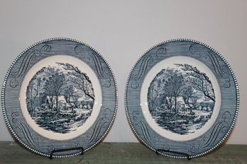 Vintage 2 Royal China Plates On Ironstone- Made In USA