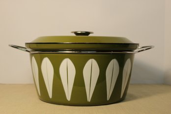 Vintage Cathrineholm- Large Lotus Olive Green Stock Pot