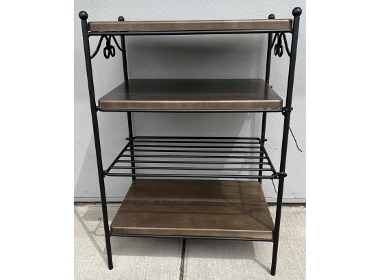 Longaberger 4 Wrought Iron Shelf & 3 Wood Shelves