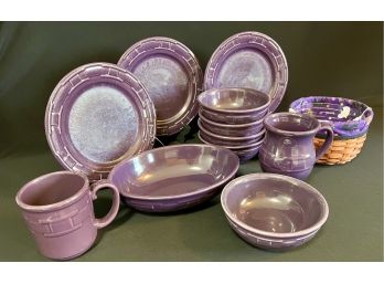 Eggplant  Longaberger Pottery Dishes With A Cute Halloween  Basket