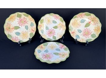Longaberger Pottery Floral Bloom Plates
