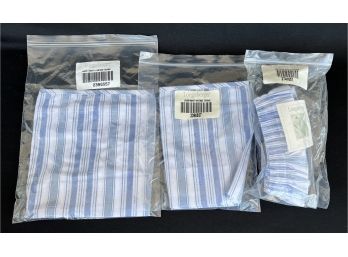 2 New Longaberger Liners And 1 Garter Blue And White Striped