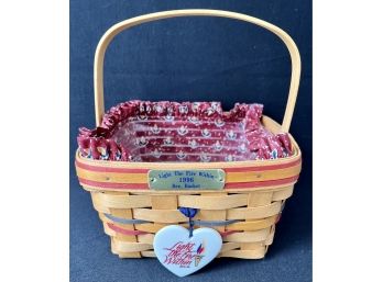 Cheery 1996 Longaberger Light The Fire Within Be Basket Signed And Dated
