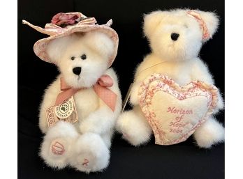 2 Boyds Longaberger Bears NWT Hope Retired In 2001. Horizon Of Hope Bear Is A 2004 Both Bears Have Pink Ribbon
