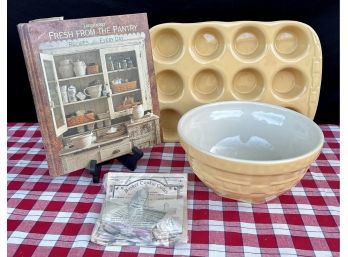 Longaberger Pottery Dishes And Book
