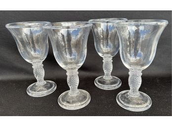 Four Longaberger Glass Water Goblets