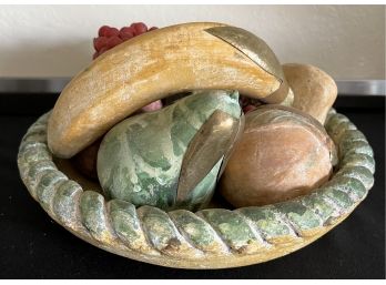 A Pottery Fruit Bowl W Fruit From Nogales Mexico