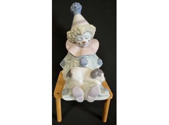 LLADRO Clown Pierrot With Puppy #5277 With Box And Paperwork