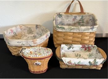 Four Longaberger Baskets Including 2002 Mothers Day Basket And A 2005 M Key Basket And More