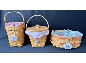 A Fabulous Grouping Of 3 Longaberger Baskets. Horizon Of Hope 1998, Mothers Day 1999, And More