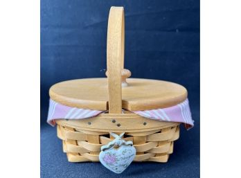 1999 American Cancer Society Longaberger Basket Signed And Dated