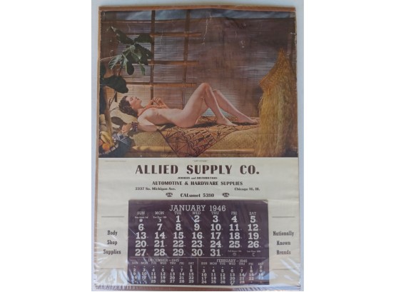 1946 Advertisement Risque Pin-up Calendar