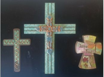 3 Wooden Crosses Inc. 'love Wide Cross' By Kelley Rae Roberts.