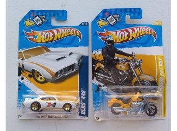 2 New Hot Wheels Inc. Harley Davidson Fat Boy And Olds 442