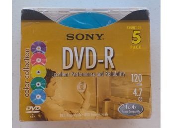 New Sony DVD-R 5 Pack