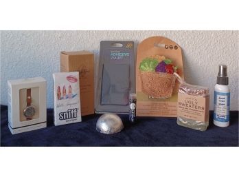 A Grouping Of Bathroom Items Inc. Homemade Soap, Spray Lotion, Goat Milk Lip Balm Oil Diffuser Bracelet & More