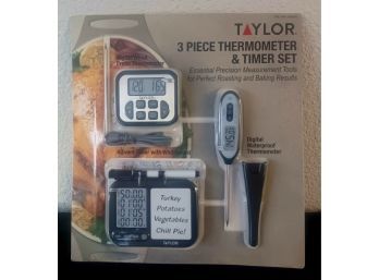 Taylor 3 Piece Thermometer And Timer Set (new)
