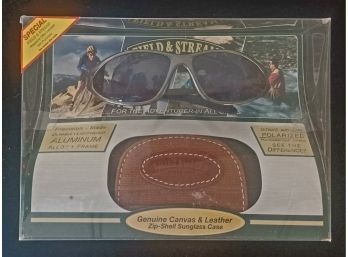 New In Box Field And Stream Polarized Sunglasses With Canvas And Leather Case