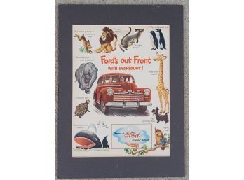 Vintage 'ford's Out Front With Everybody' Print