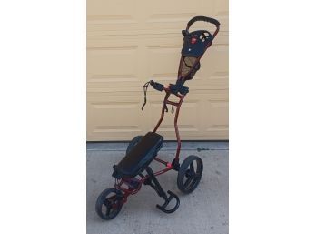 Founders Club Franklin 3 Wheel Golf Push Pull Cart With Seat With Foot Brake