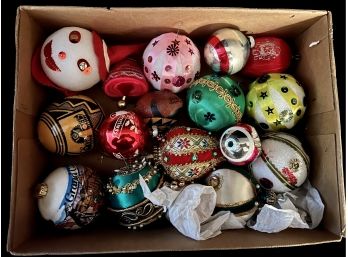 An Endearing Box Of Vintage Christmas Bulbs