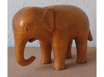 Handcrafted Wood Elephant Sculpture