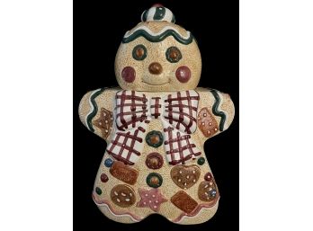 A Vintage Ceramic Gingerbread Man Cookie Jar (see Photos For Brand)
