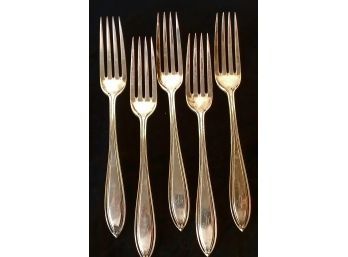5 Vintage Sterling Silver Forks With Monograms 276 Grams