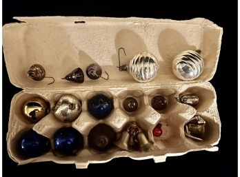 An Egg Crate Of Vintage Ornaments