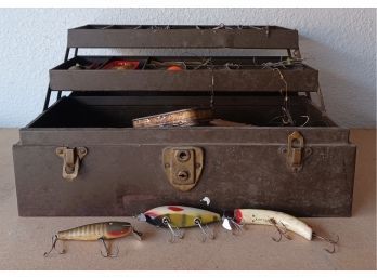 Cool Kennedy Kits Vintage Tackle Box With Rare Tackle (some Wood)