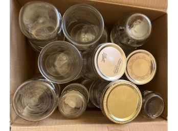 24 Pint And Misc. Sized Canning Jars With Supplies
