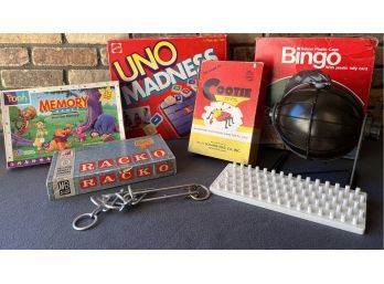 Lot Of Nostalgic Games For All Ages Incl. Bingo, UNO Madness, Pooh Memory Game, Racko, & Cootie