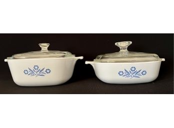 2 Vintage Corning Ware Casserole Dishes With Lids