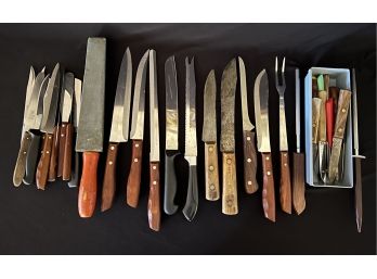 A Large Assortment Of Knives Inc. Brands Old Hickory, Imperial Diamond And Much More